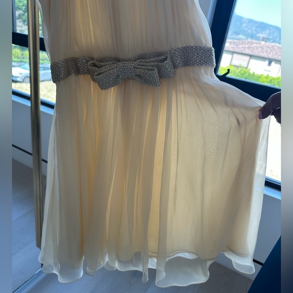 Celine Celine Paris Robe cocktail draper Gown with Embellished Bow - Picture 2 of 11